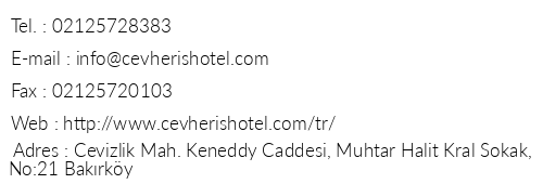 Cevheri's Hotel & Restaurant telefon numaralar, faks, e-mail, posta adresi ve iletiim bilgileri